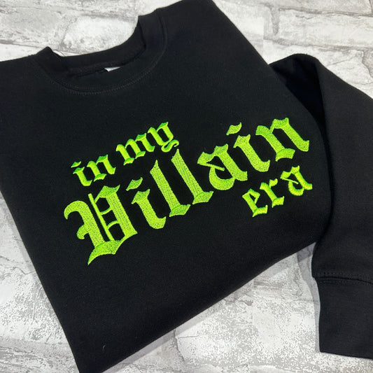 GREEN In My Villain Era™  - Embroidered Crewneck Sweatshirt