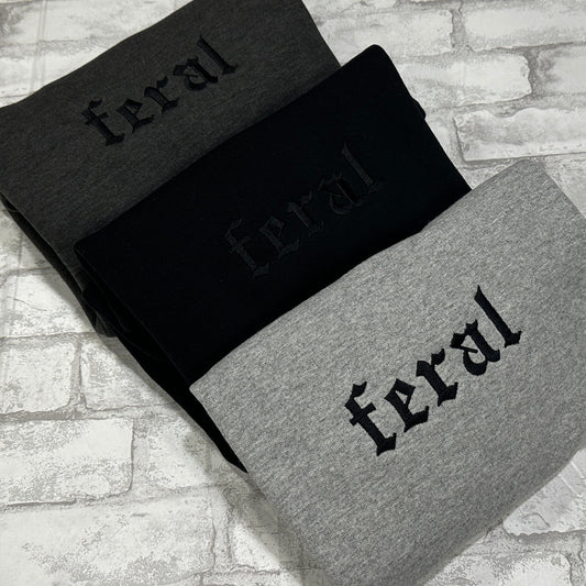 Feral - Embroidered Crewneck Sweatshirt