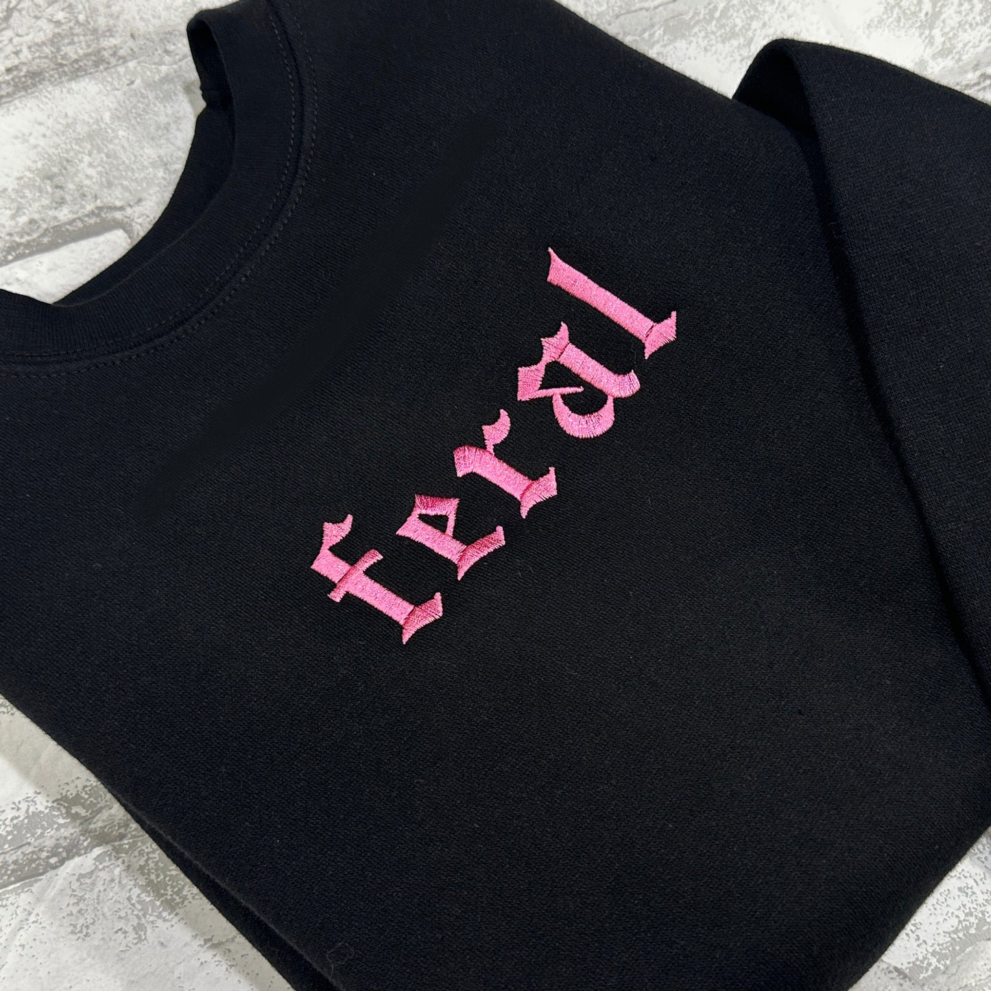 PINK Feral - Embroidered Crewneck Sweatshirt