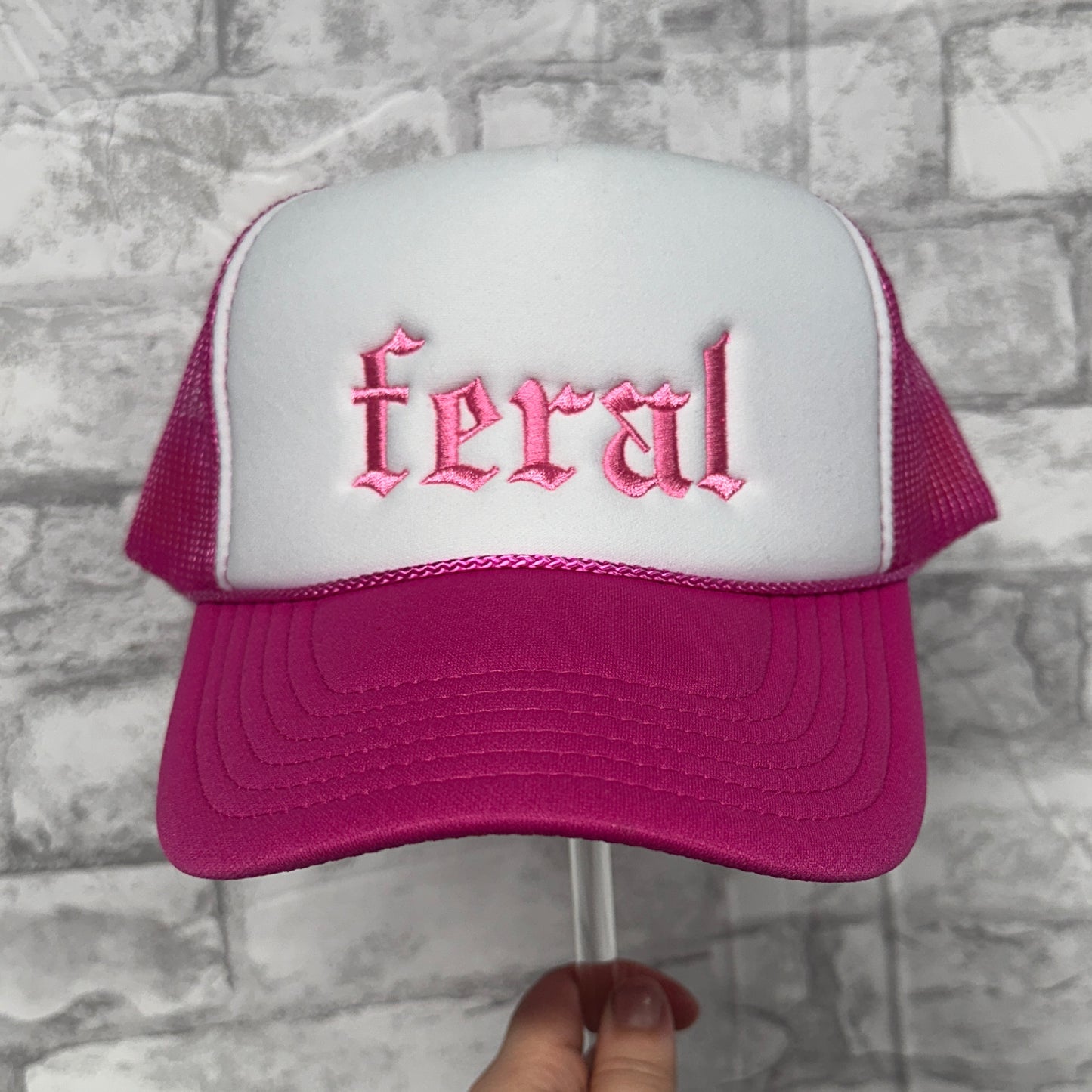 Feral Embroidered Foam Trucker Hat - White