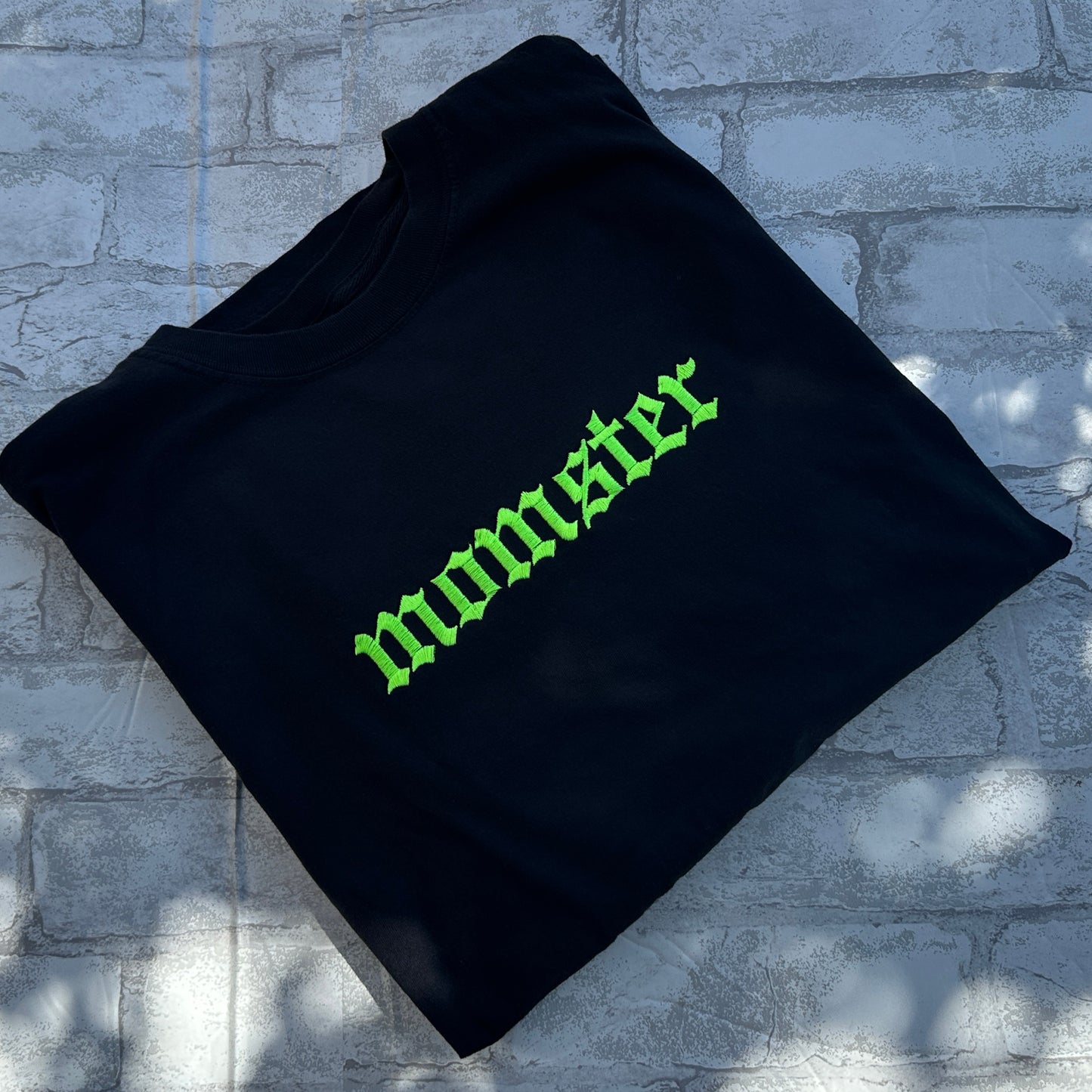 GREEN Momster - Comfort Colors Embroidered Tee