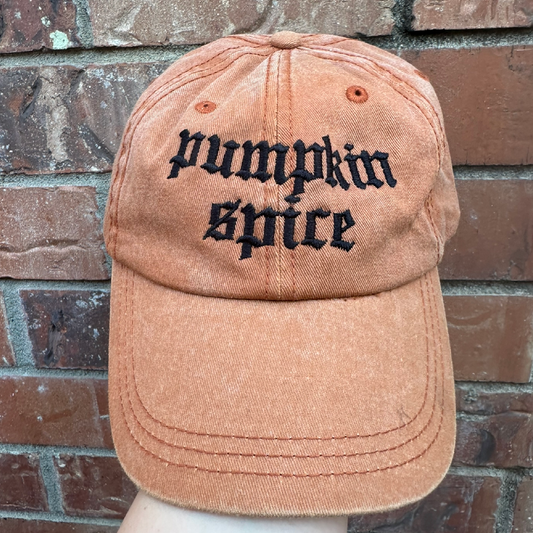 Pumpkin Spice - Embroidered Dad Hat (Black Thread)