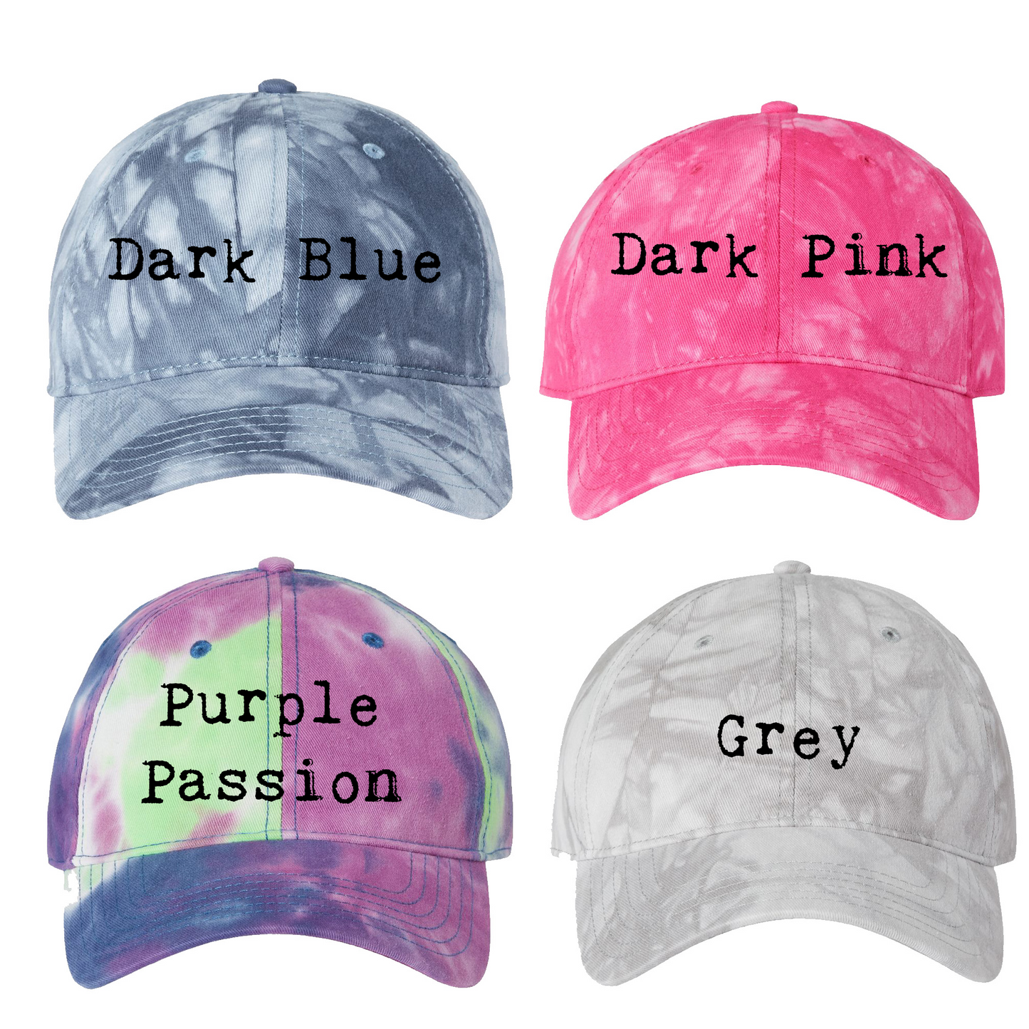 Momster - Tie-Dye Embroidered Dad Hat (Black Thread)