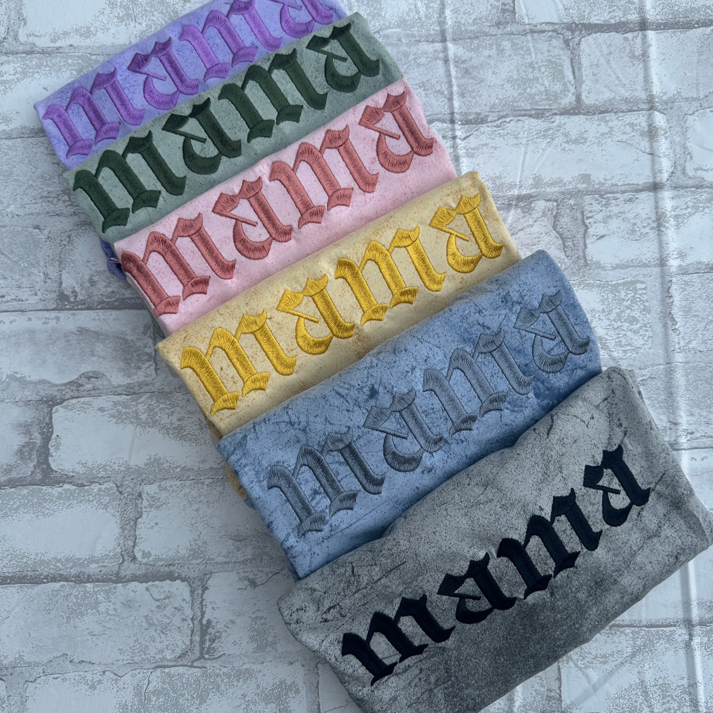 Mama- Color Blast Comfort Colors Embroidered Tee (Tonal)