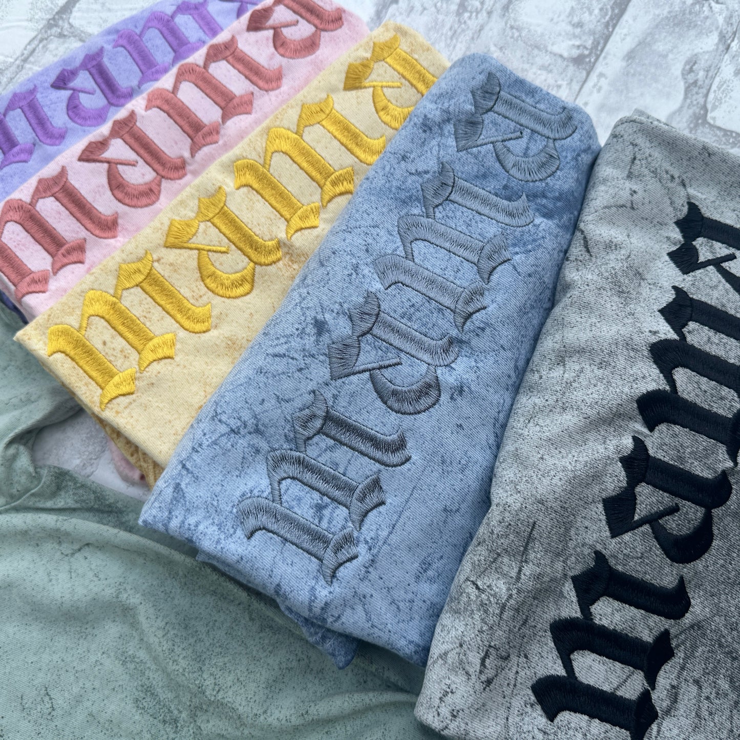 Mama- Color Blast Comfort Colors Embroidered Tee (Tonal)
