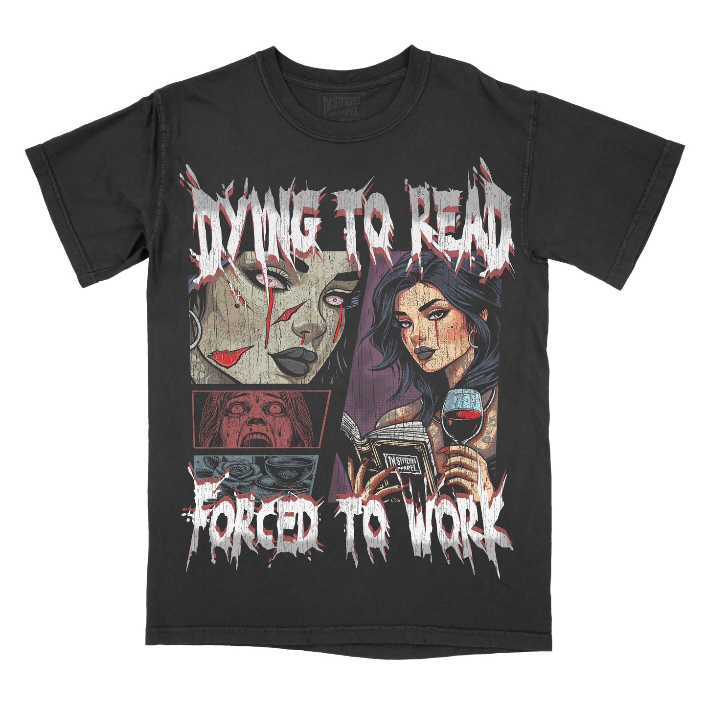 Dying To Read, Forced To Work - Comfort Colors Graphic Tee