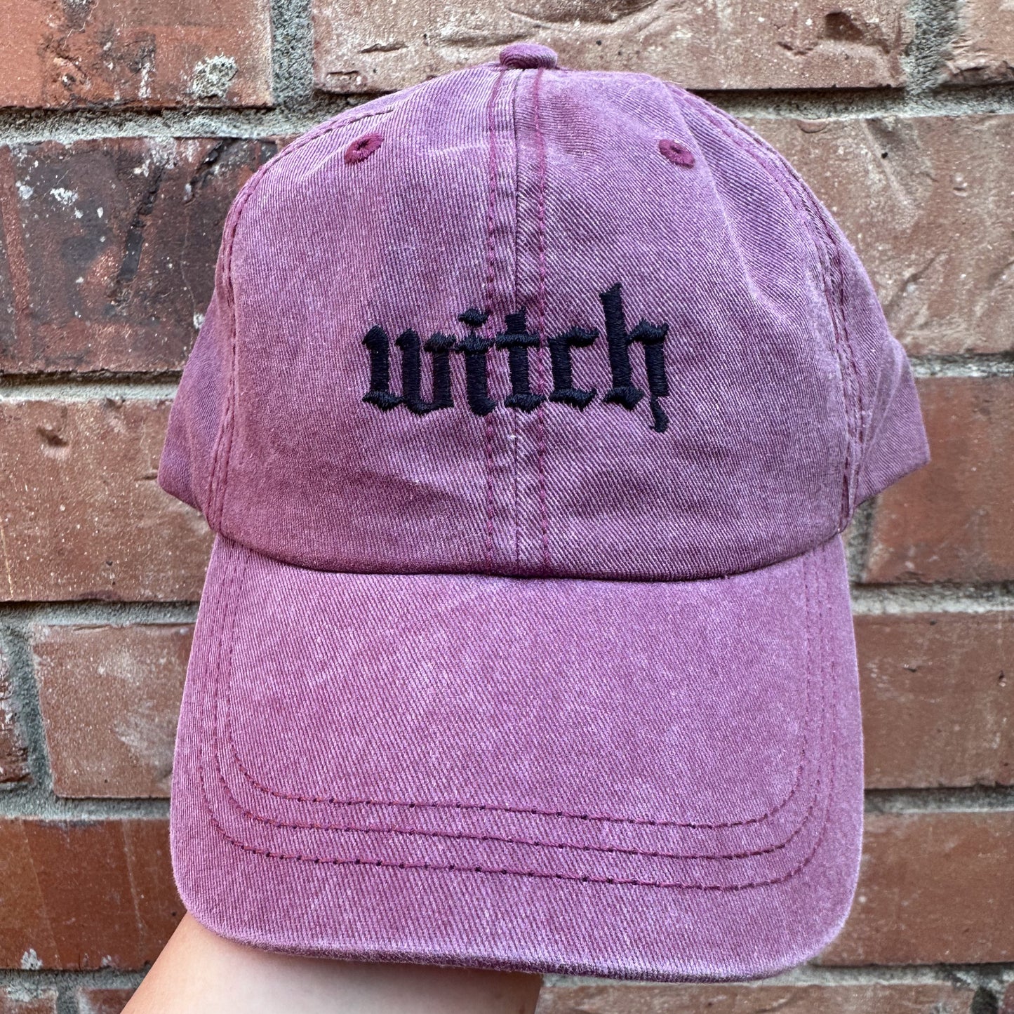 Witch - Embroidered Dad Hat (Black Thread) – In Stitches Apparel