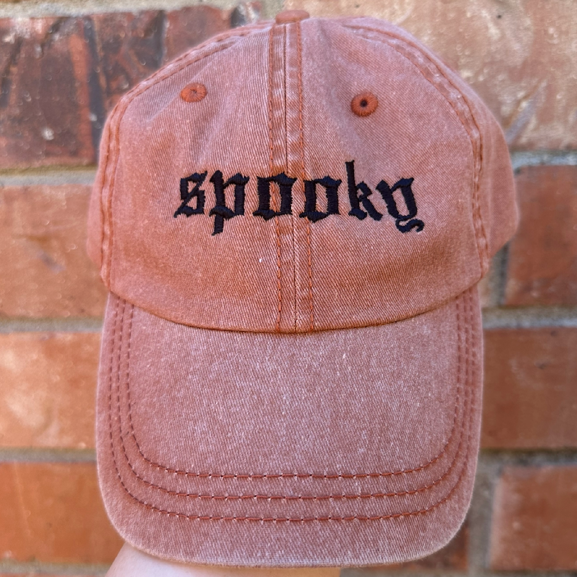 Spooky - Embroidered Dad Hat (Black Thread) – In Stitches Apparel