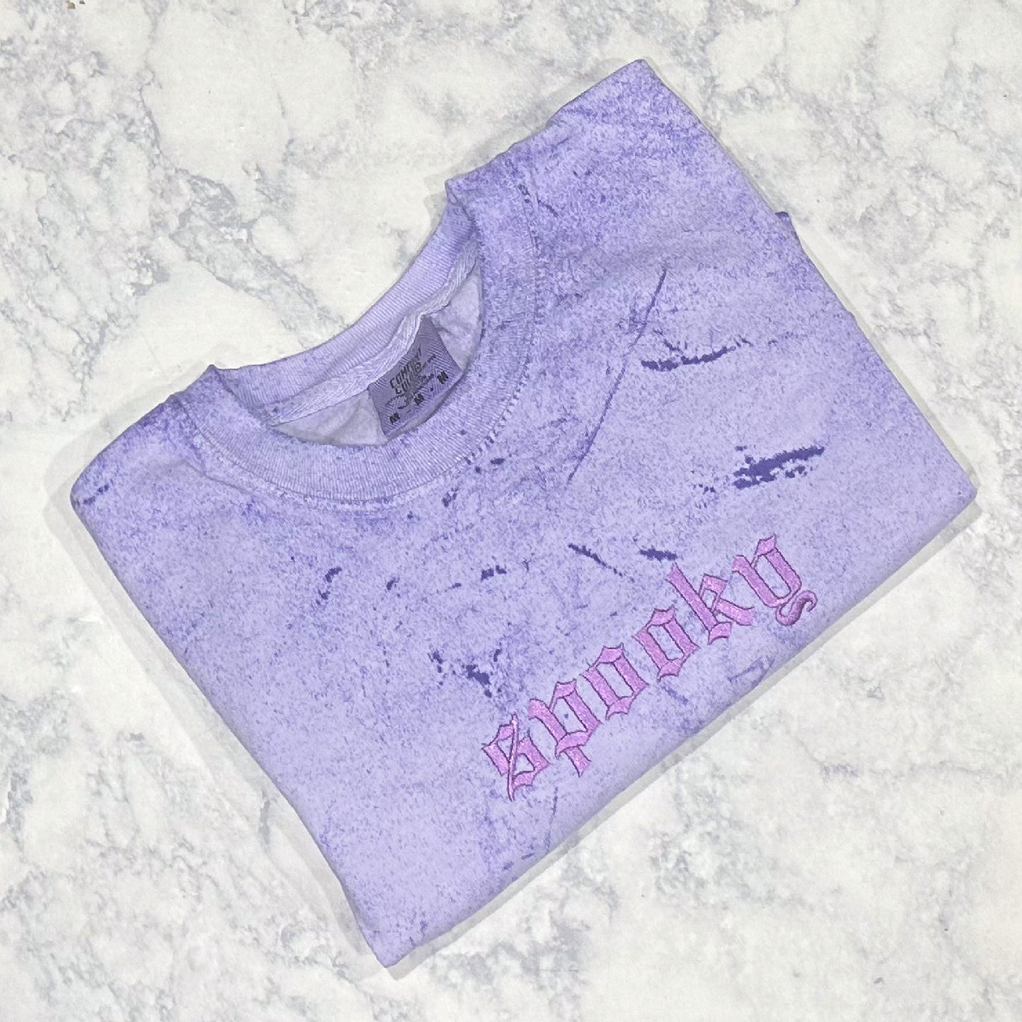 Spooky - Color Blast Comfort Colors Embroidered Tee (Tonal)