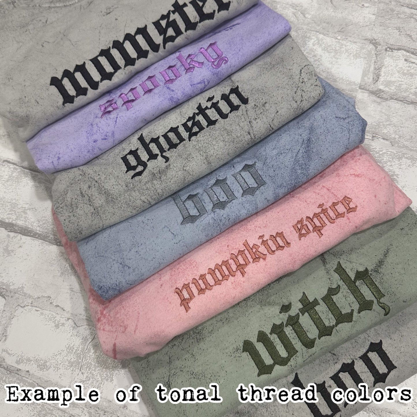 Witch - Color Blast Comfort Colors Embroidered Tee (Tonal)