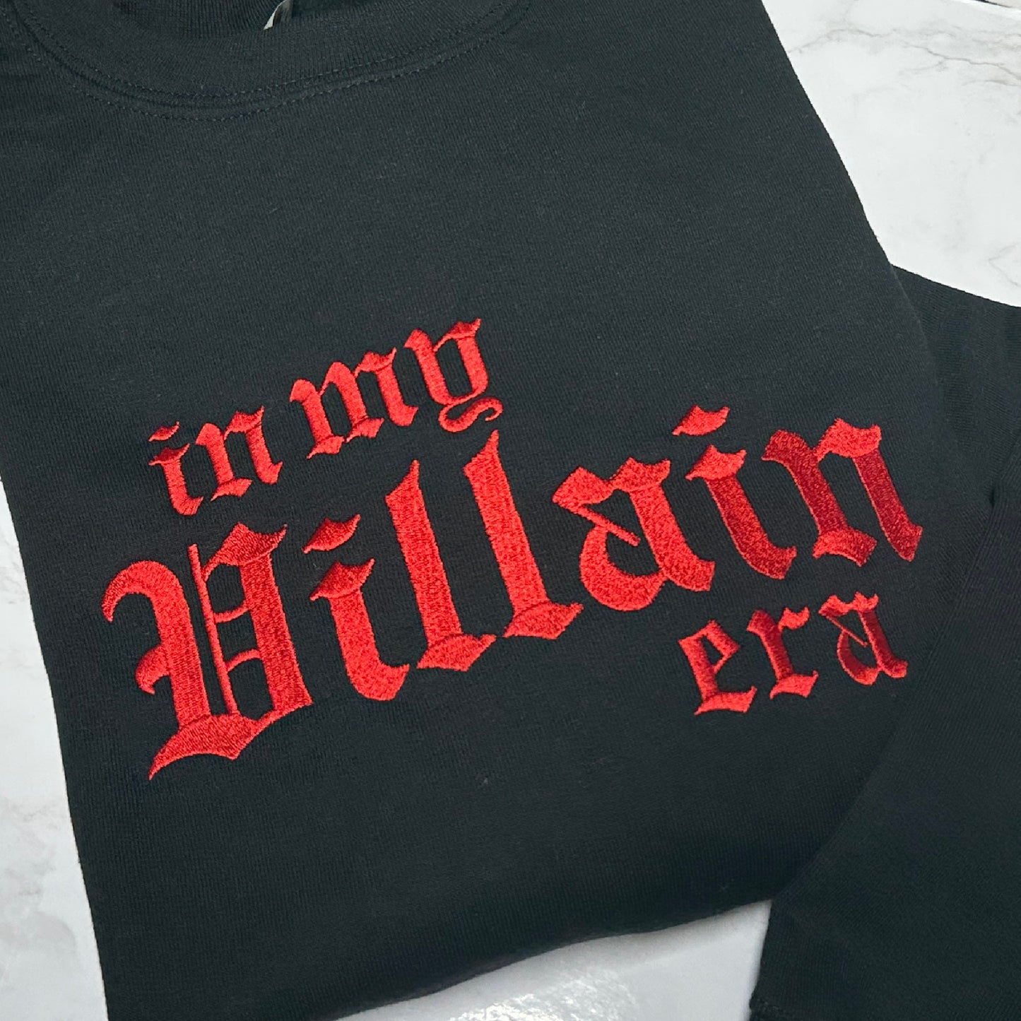 RED In My Villain Era™  - Embroidered Crewneck Sweatshirt