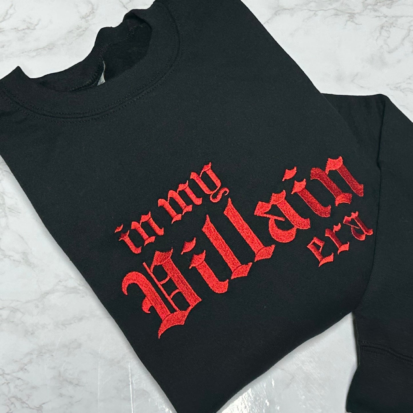 RED In My Villain Era™  - Embroidered Crewneck Sweatshirt