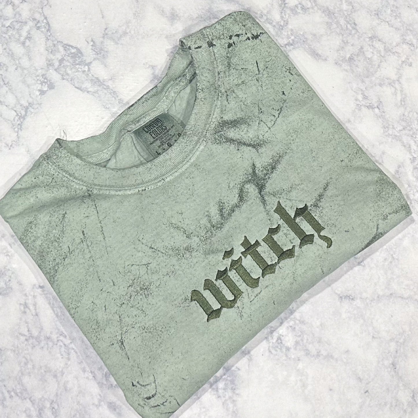 Witch - Color Blast Comfort Colors Embroidered Tee (Tonal)