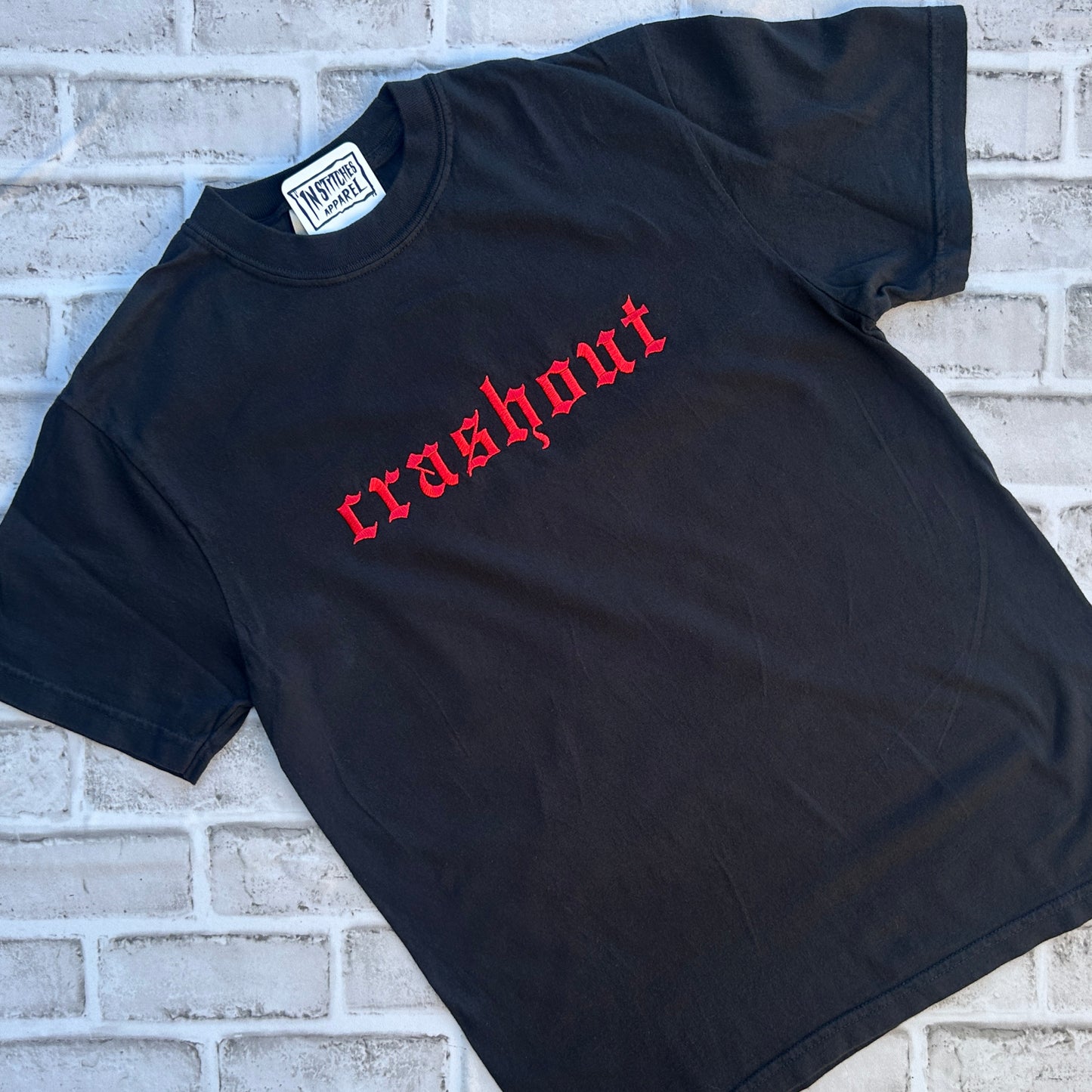 Crashout- Comfort Colors Embroidered Tee