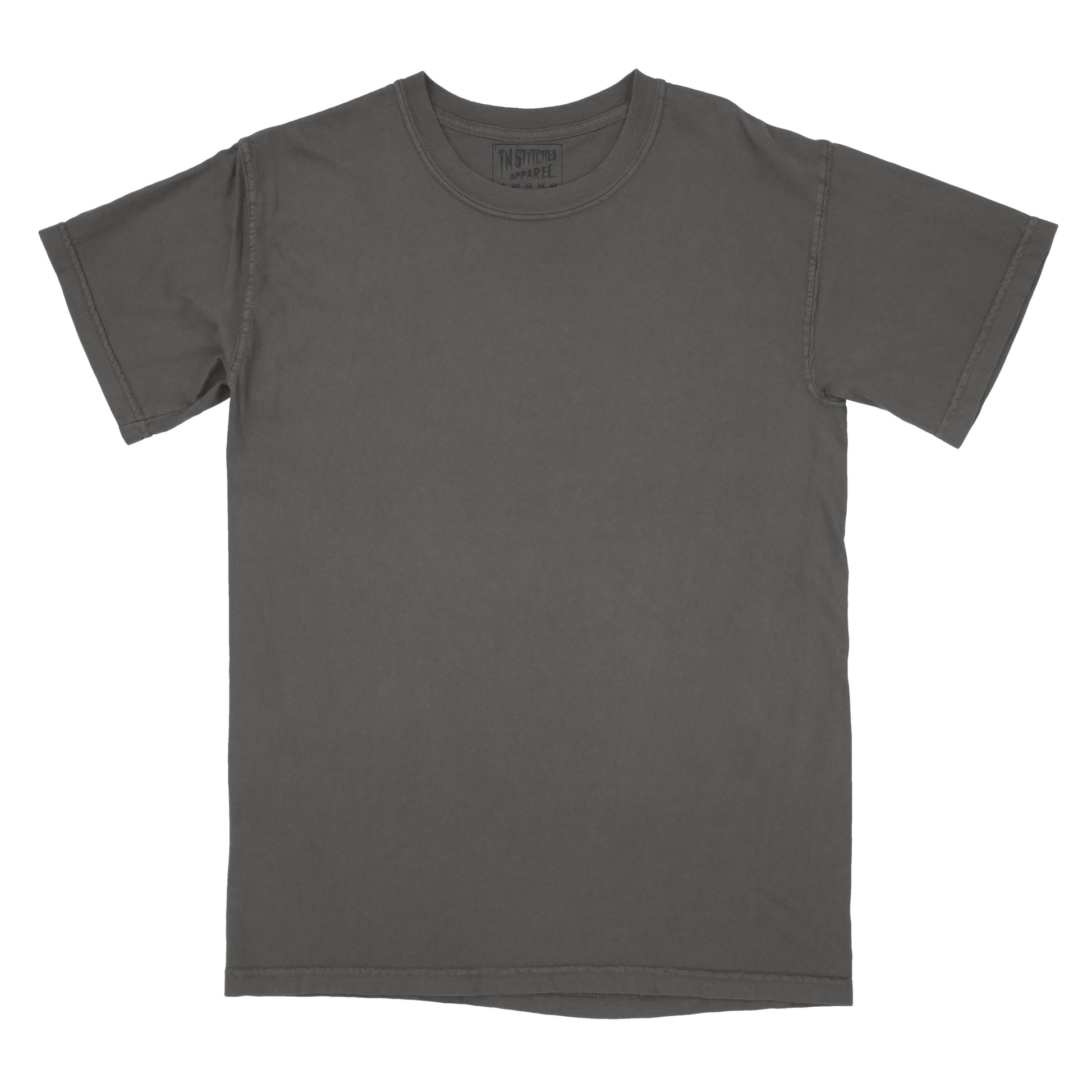 Pepper garment-dyed blank t-shirt made from soft premium cotton with a relaxed fit and vintage-washed finish. Ideal for embroidery, printing, crafting, or everyday wear.