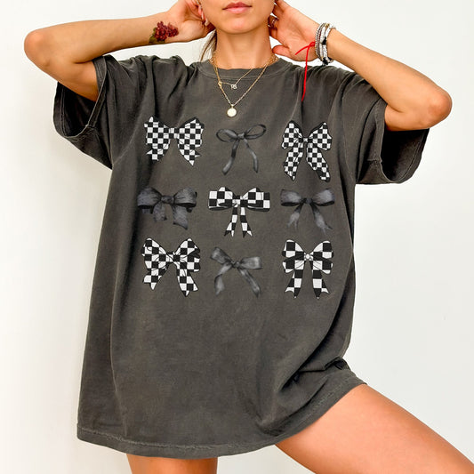 Checkered Coquette Bows - Comfort Colors Graphic Tee