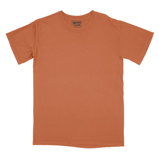 Yam garment-dyed blank t-shirt made from soft premium cotton with a relaxed fit and vintage-washed finish. Ideal for embroidery, printing, crafting, or everyday wear.