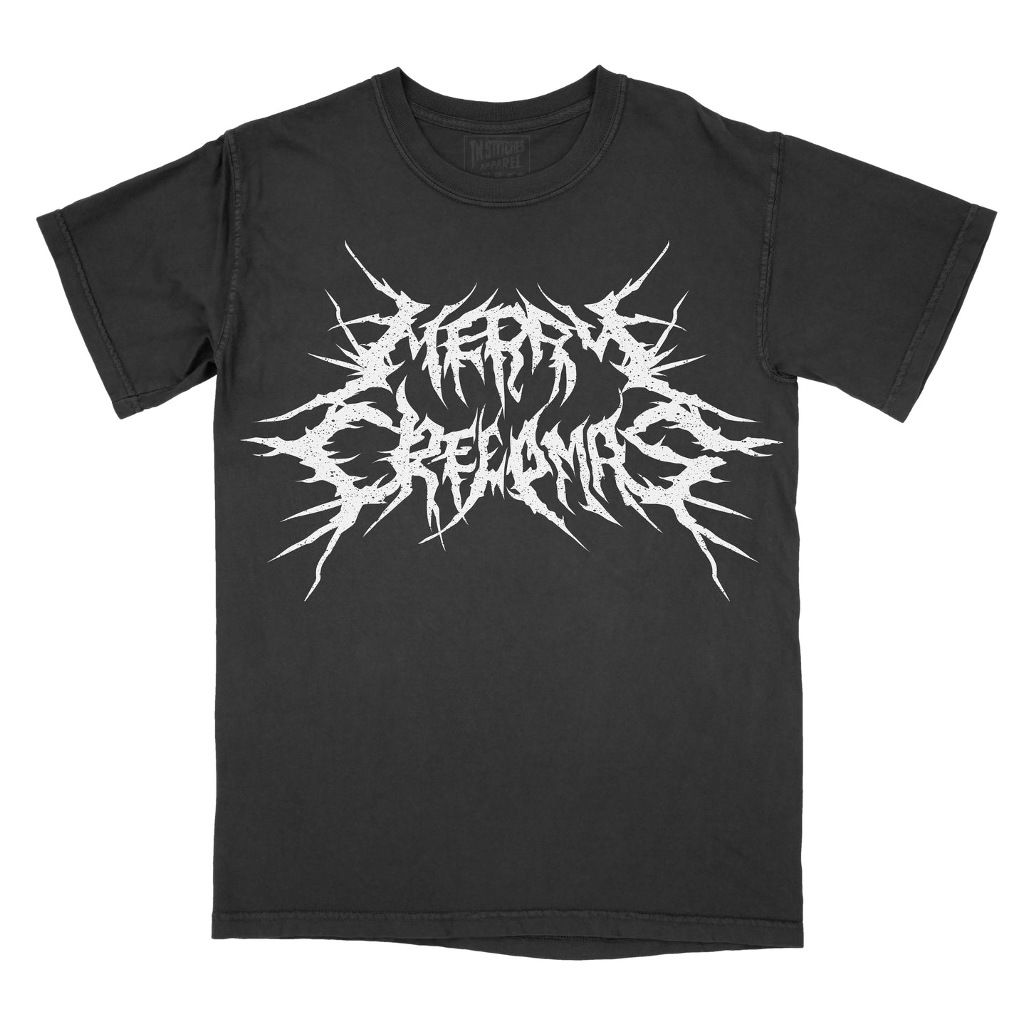 Metal Font Merry Creepmas - Comfort Colors Graphic Tee